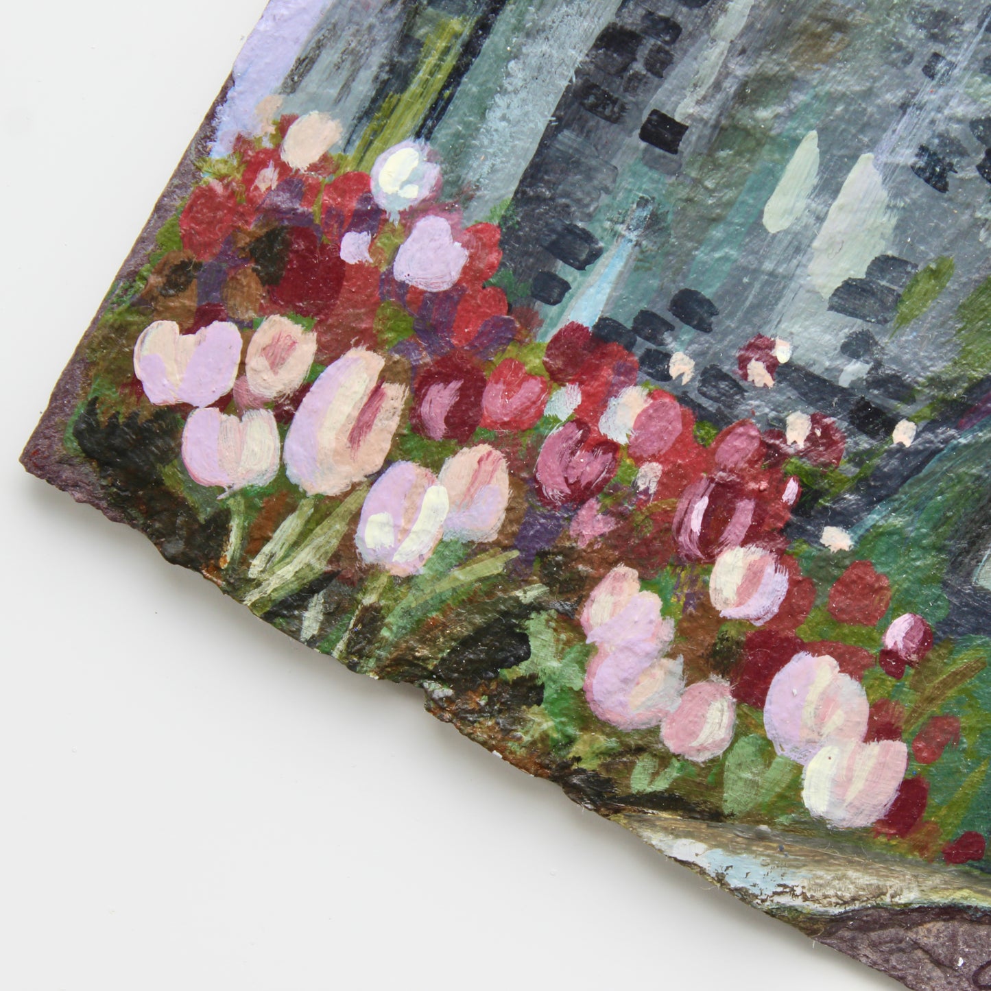 Neath Castle Original Painting – Hand-Painted Acrylic Art on natural Welsh Slate