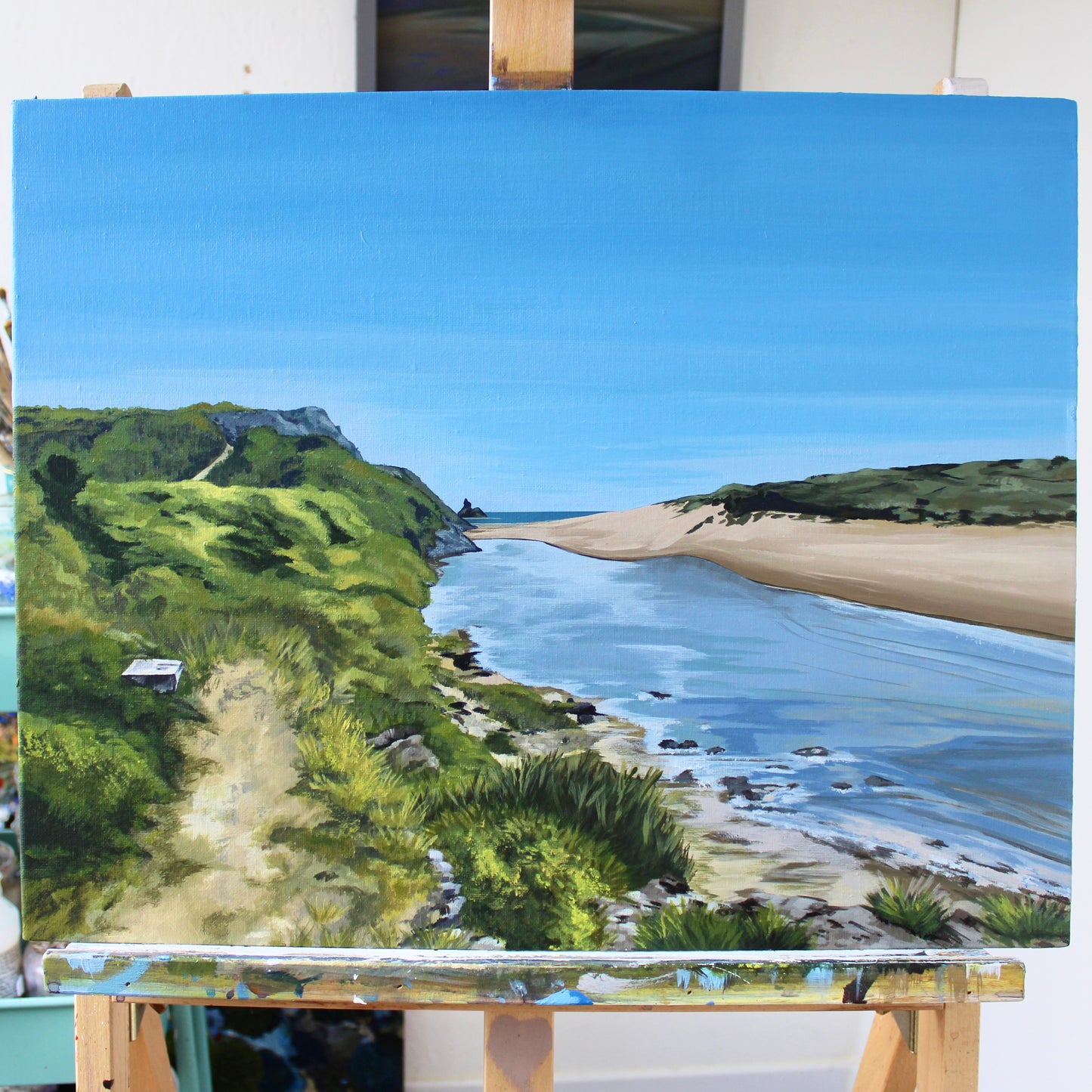 Broad Haven South Beach, Pembrokeshire – Original Acrylic Painting on Canvas Board (50 x 40.5 cm / 19.7 x 16 in)