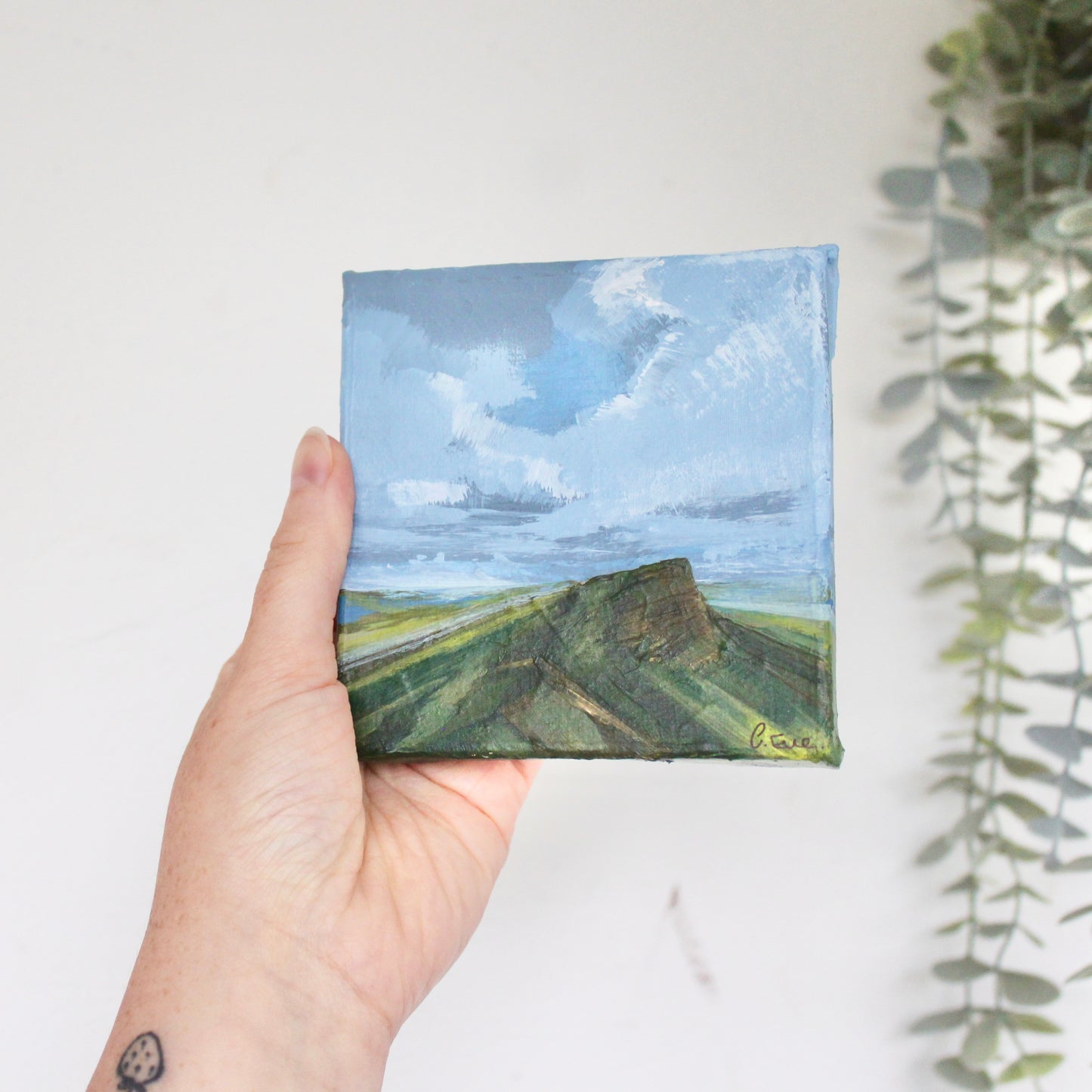 Original Acrylic Landscape. Llyn y Fan Fach & Picws Du, Black Mountain, 4x4 inch Canvas