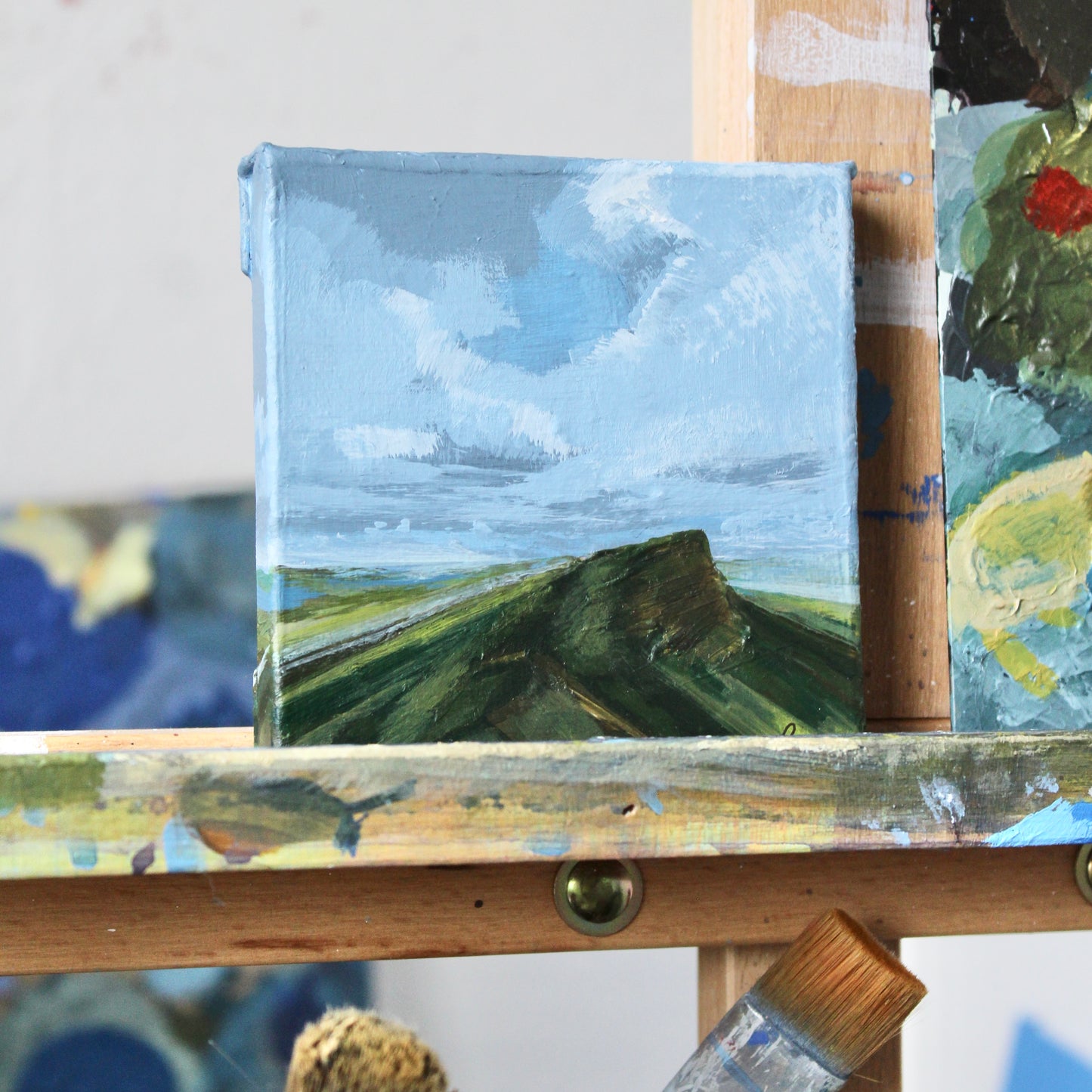 Original Acrylic Landscape. Llyn y Fan Fach & Picws Du, Black Mountain, 4x4 inch Canvas