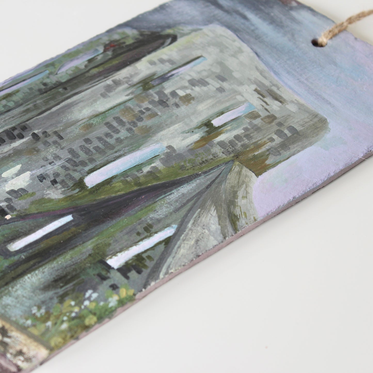 Neath Castle Original Painting – Hand-Painted Acrylic Art on natural Welsh Slate