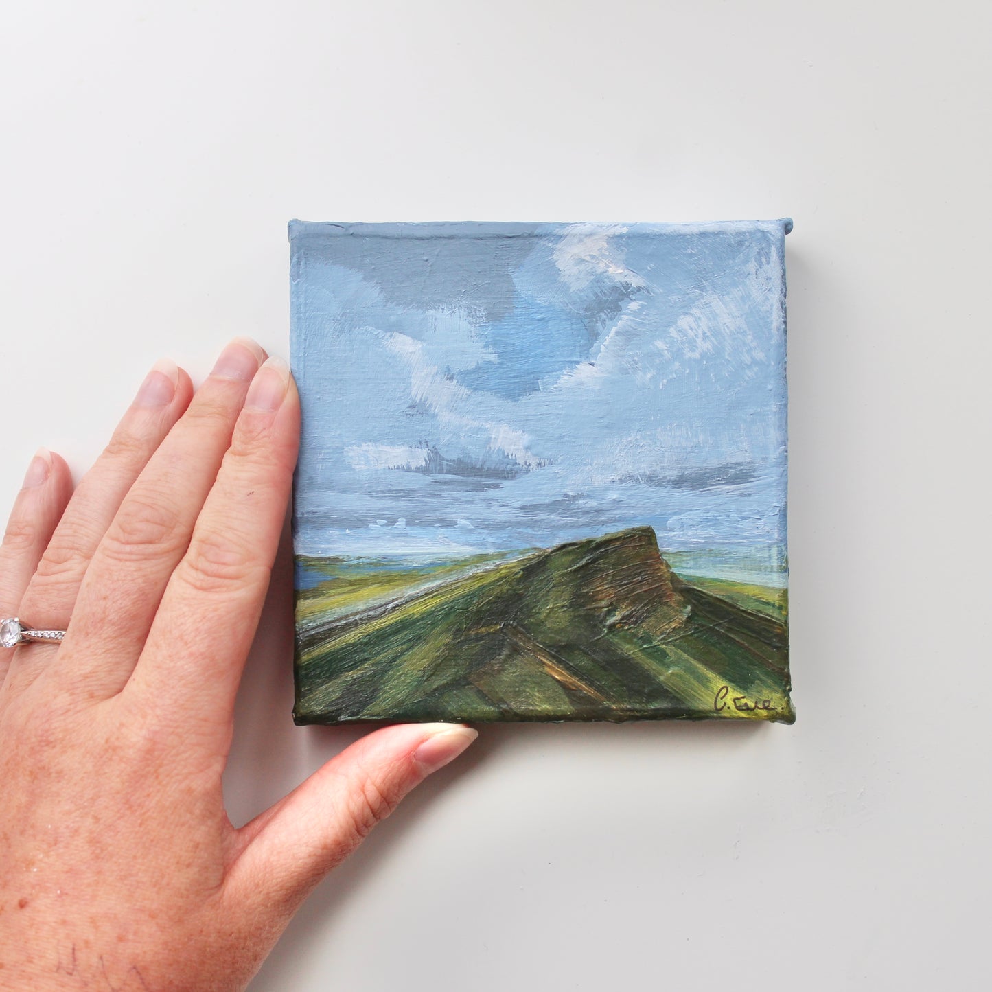 Original Acrylic Landscape. Llyn y Fan Fach & Picws Du, Black Mountain, 4x4 inch Canvas
