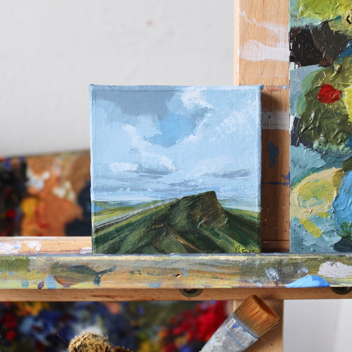 Original Acrylic Landscape. Llyn y Fan Fach & Picws Du, Black Mountain, 4x4 inch Canvas