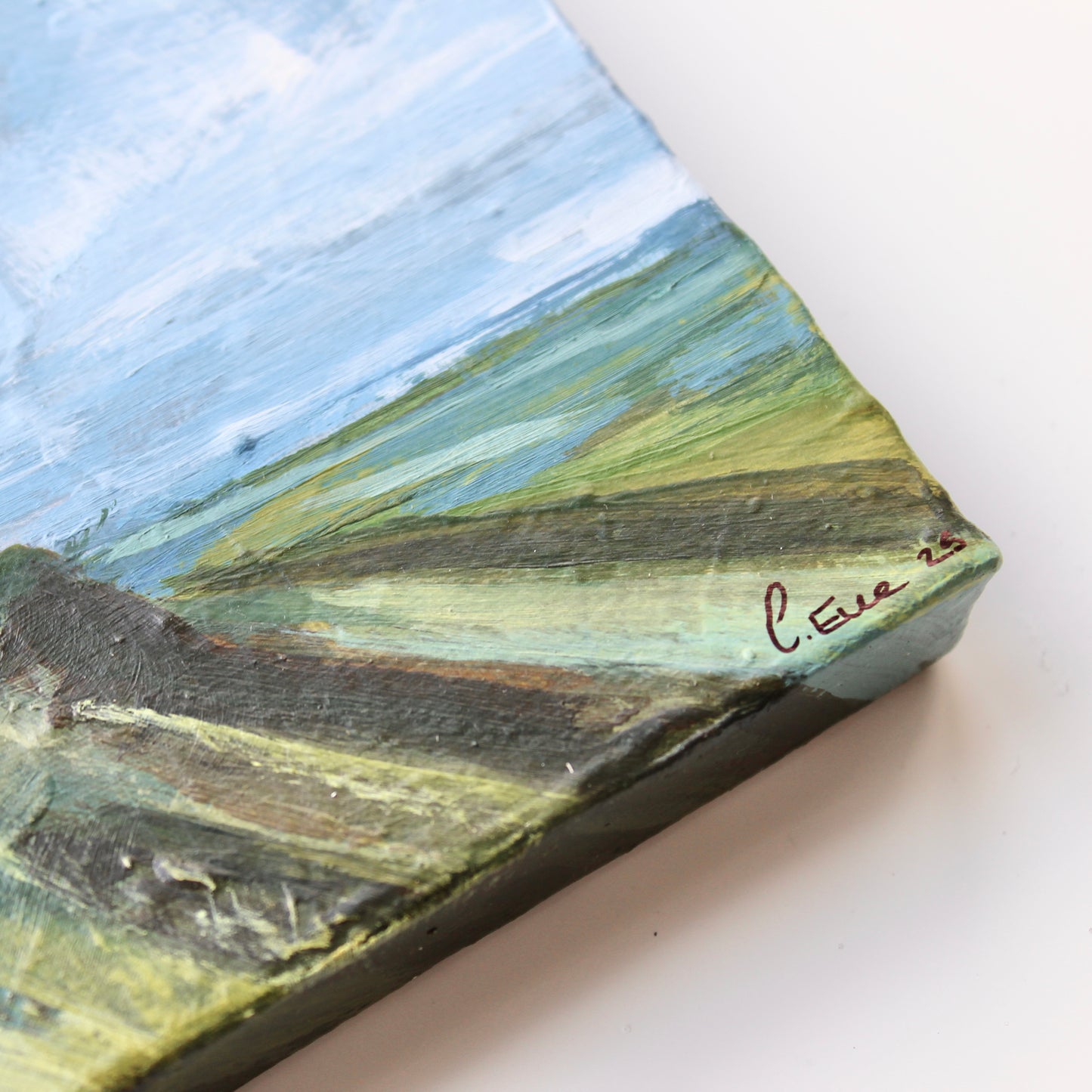 Llyn y Fan Fach & Picws Du, Black Mountain . Original Acrylic Painting on 4x4 inch Canvas