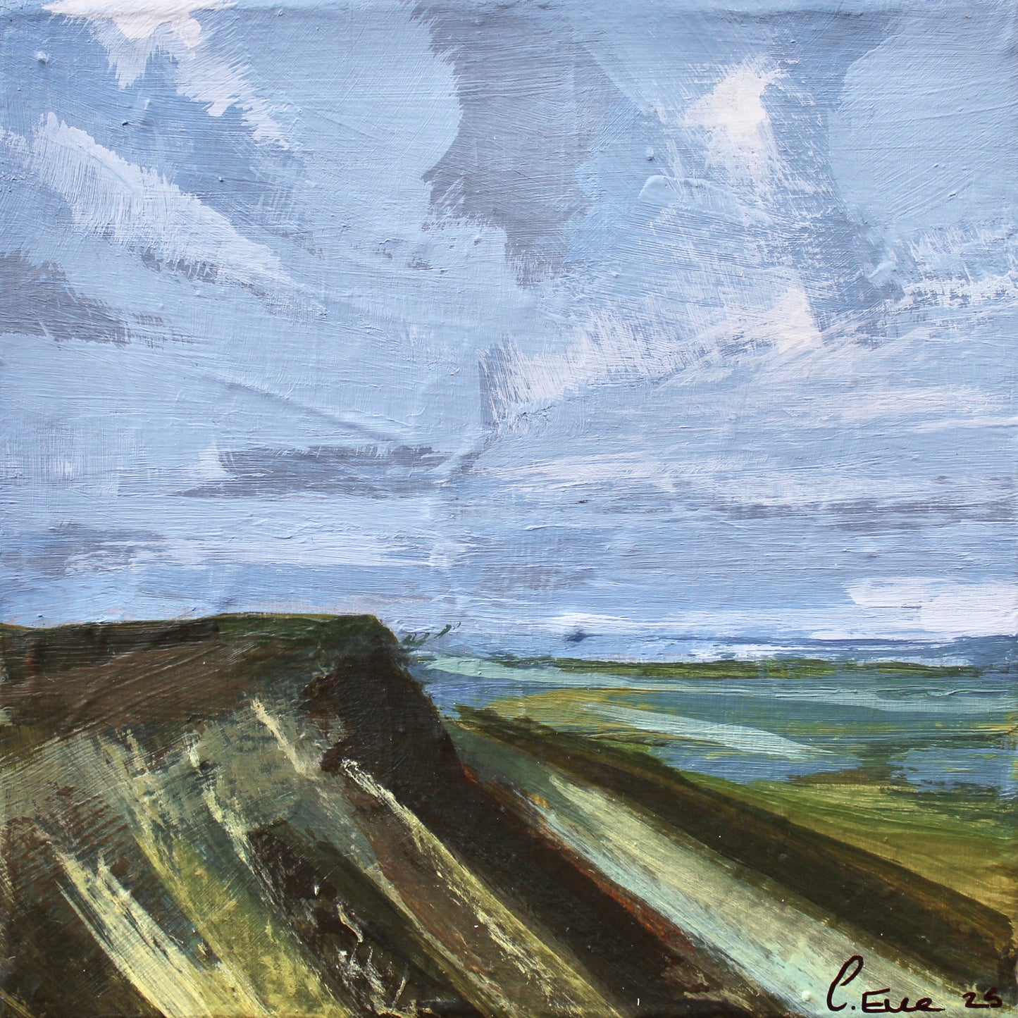 Llyn y Fan Fach & Picws Du, Black Mountain . Original Acrylic Painting on 4x4 inch Canvas