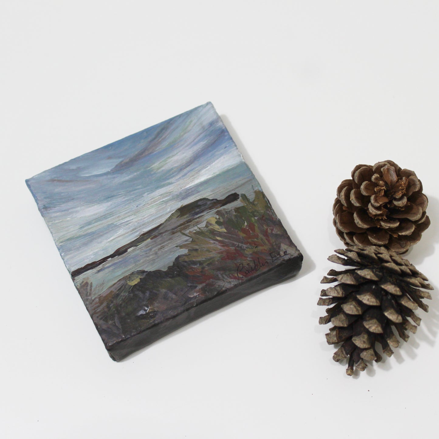 Worms Head Roshili, original Gower painting on canvas.