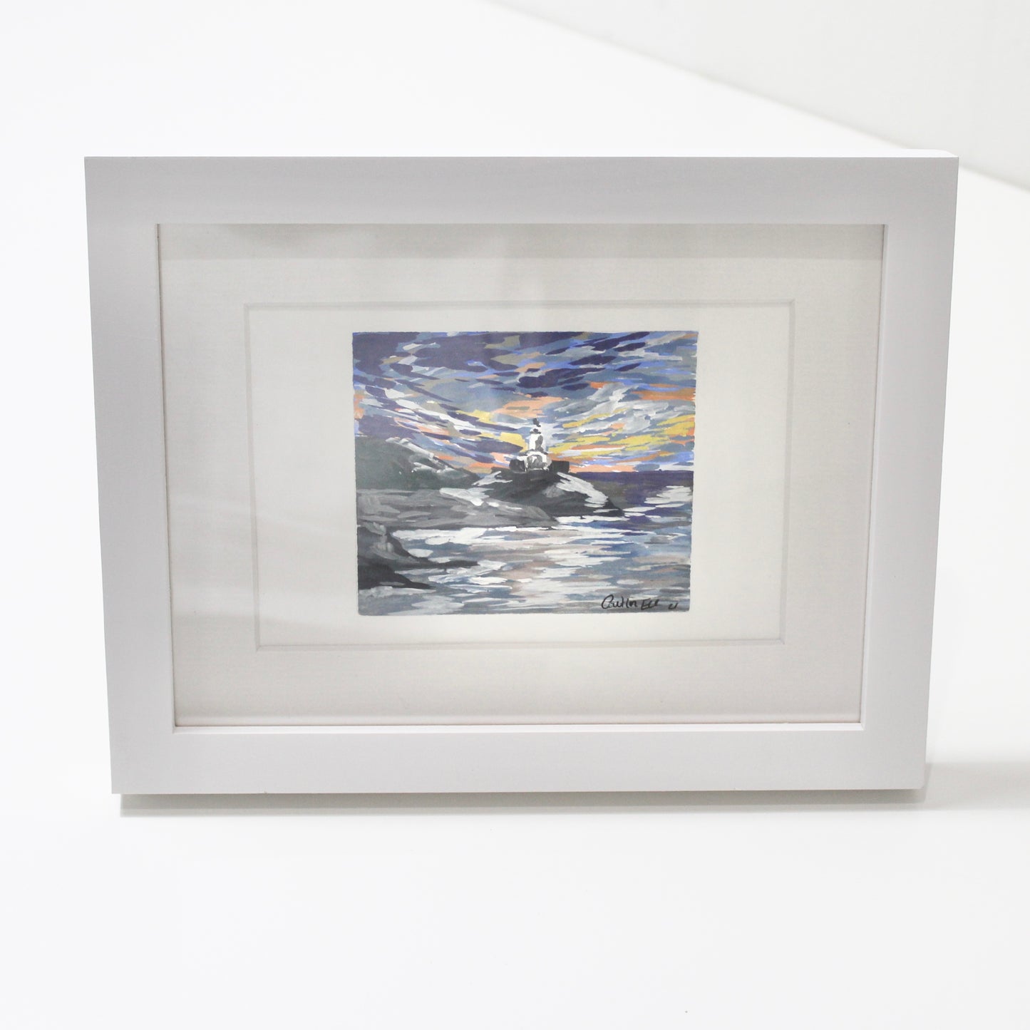 Mumbles lighthouse Bracelet Bay, original Swansea artwork.