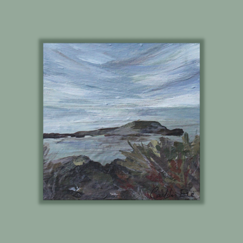 Worms Head Roshili, original Gower painting on canvas.