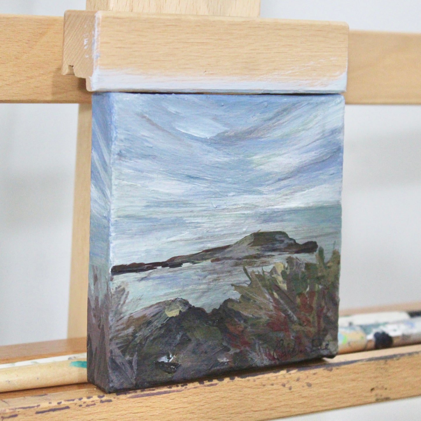 Worms Head Roshili, original Gower painting on canvas.