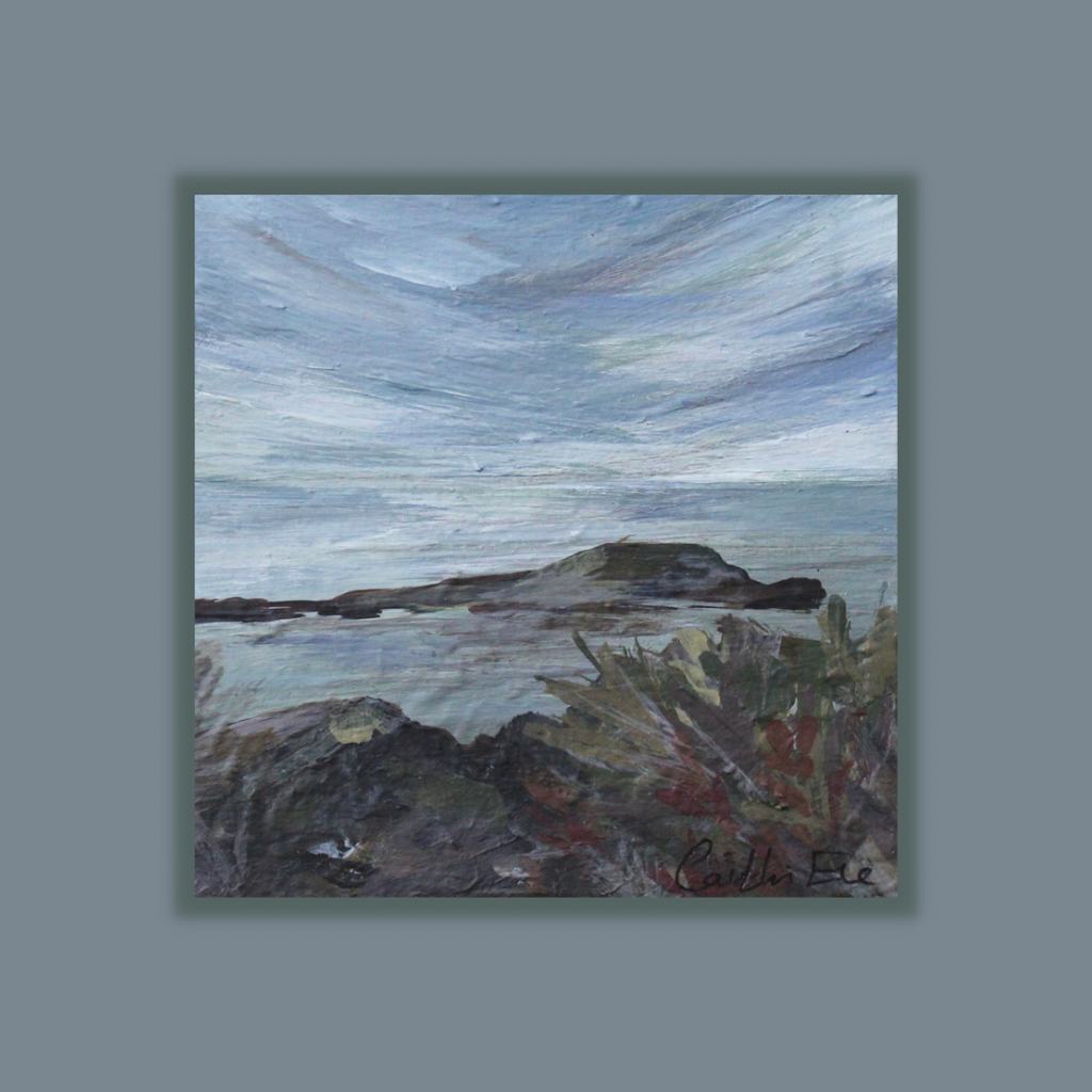 Worms Head Roshili, original Gower painting on canvas.