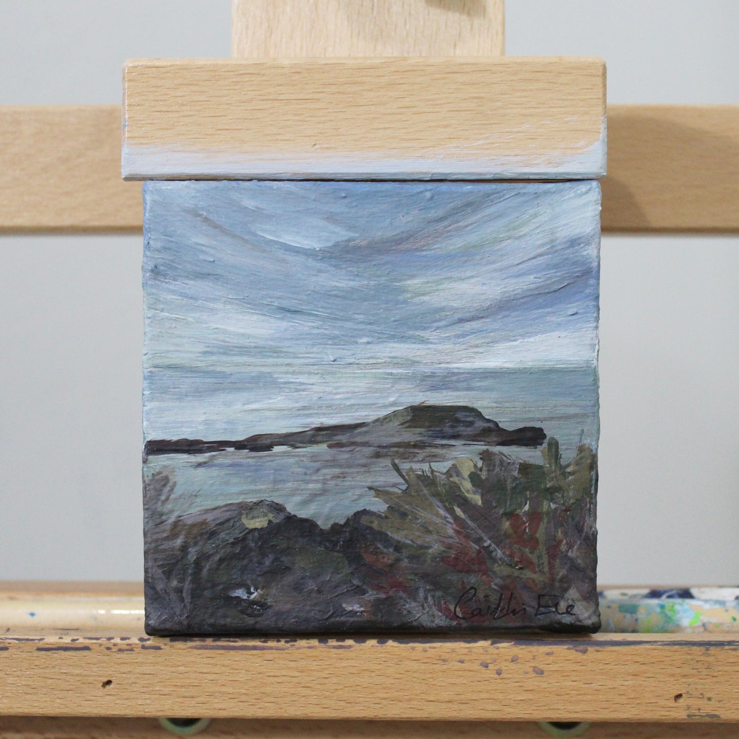 Worms Head Roshili, original Gower painting on canvas.