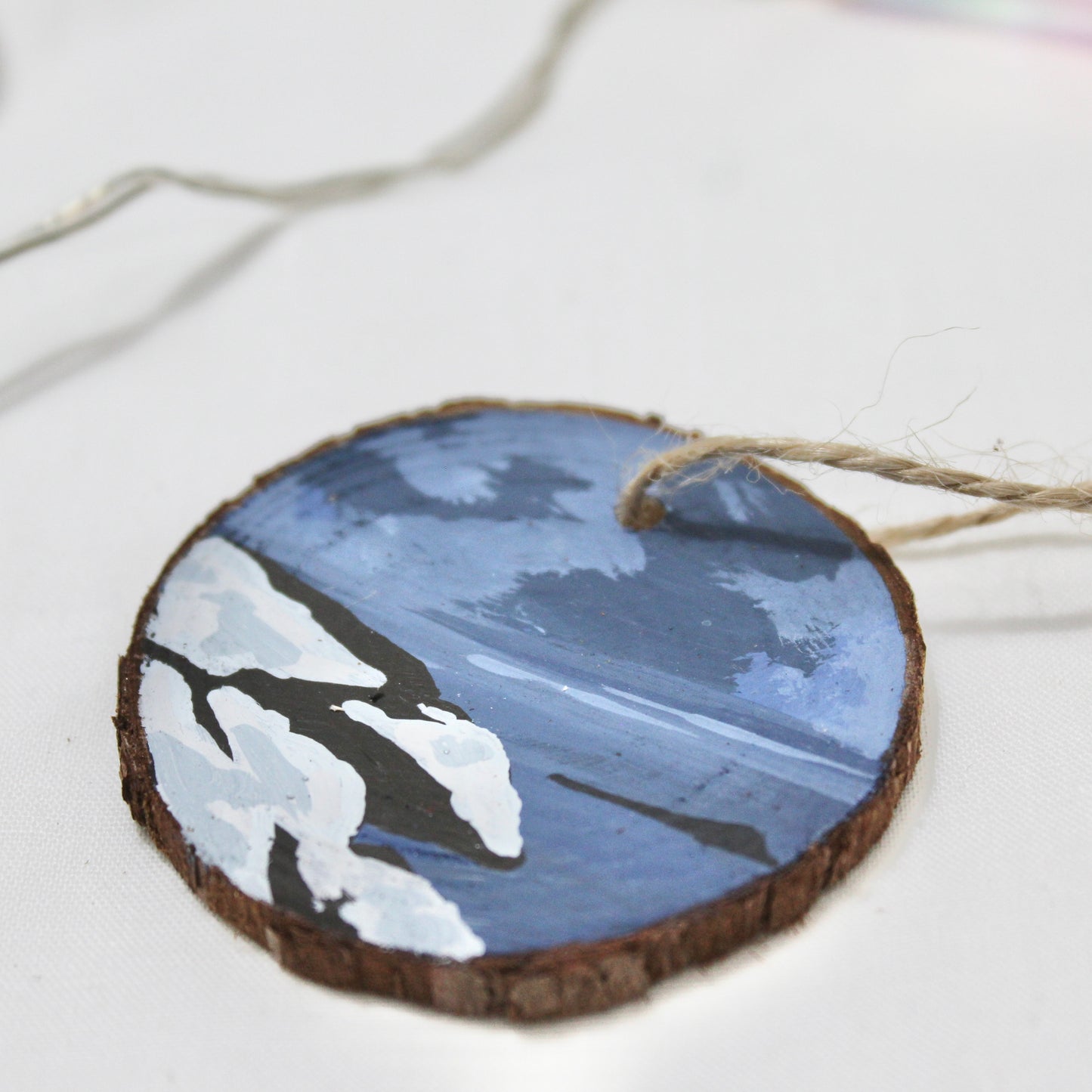 Worms head, Gower under snow. Hand-painted decoration.