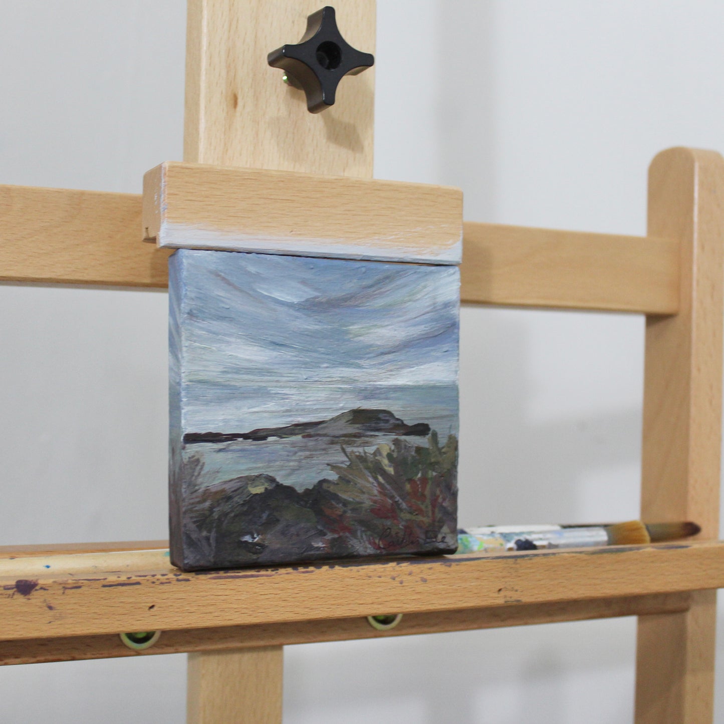Worms Head Roshili, original Gower painting on canvas.