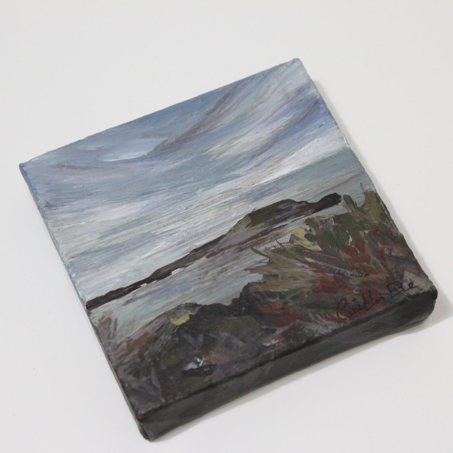 Worms Head Roshili, original Gower painting on canvas.