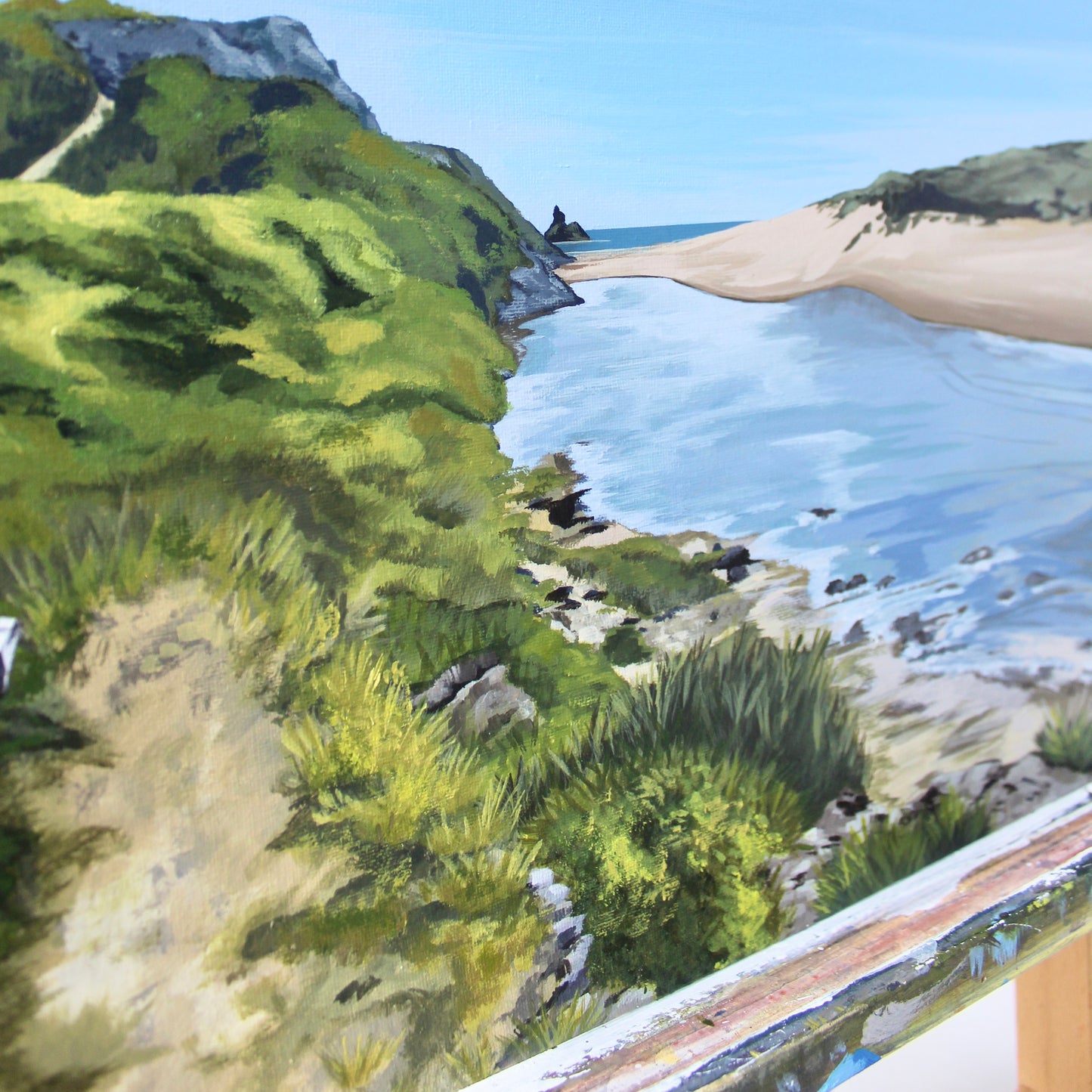 Broad Haven South Beach, Pembrokeshire – Original Acrylic Painting on Canvas Board (50 x 40.5 cm / 19.7 x 16 in)