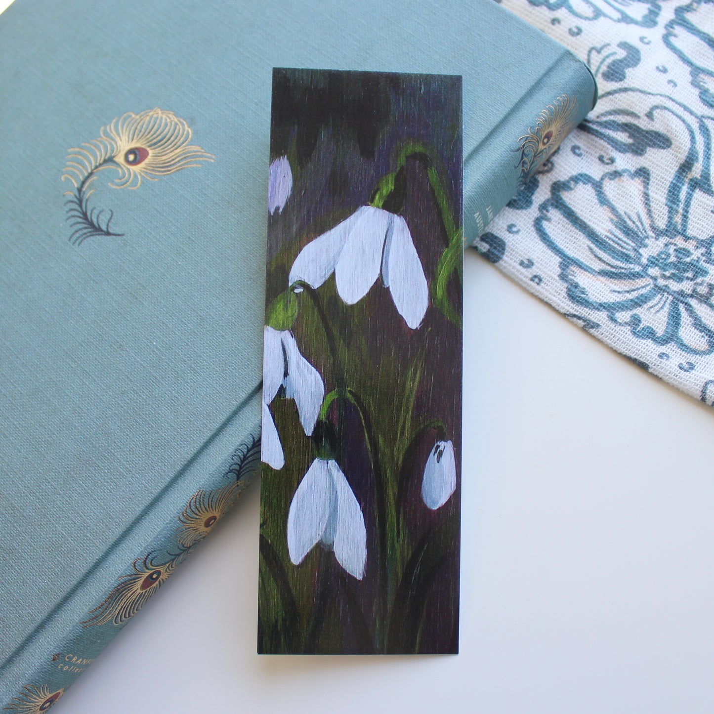 Snowdrop Flower Art Print Bookmark by Welsh Artist