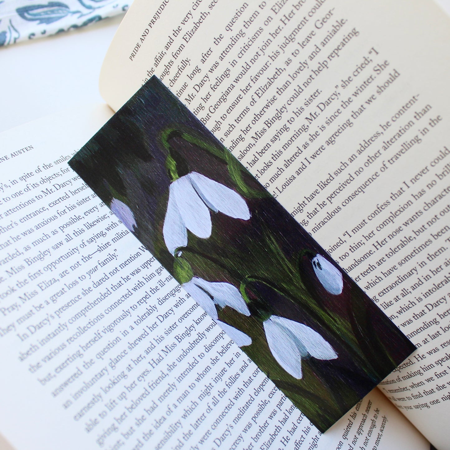 Snowdrop Flower Art Print Bookmark by Welsh Artist