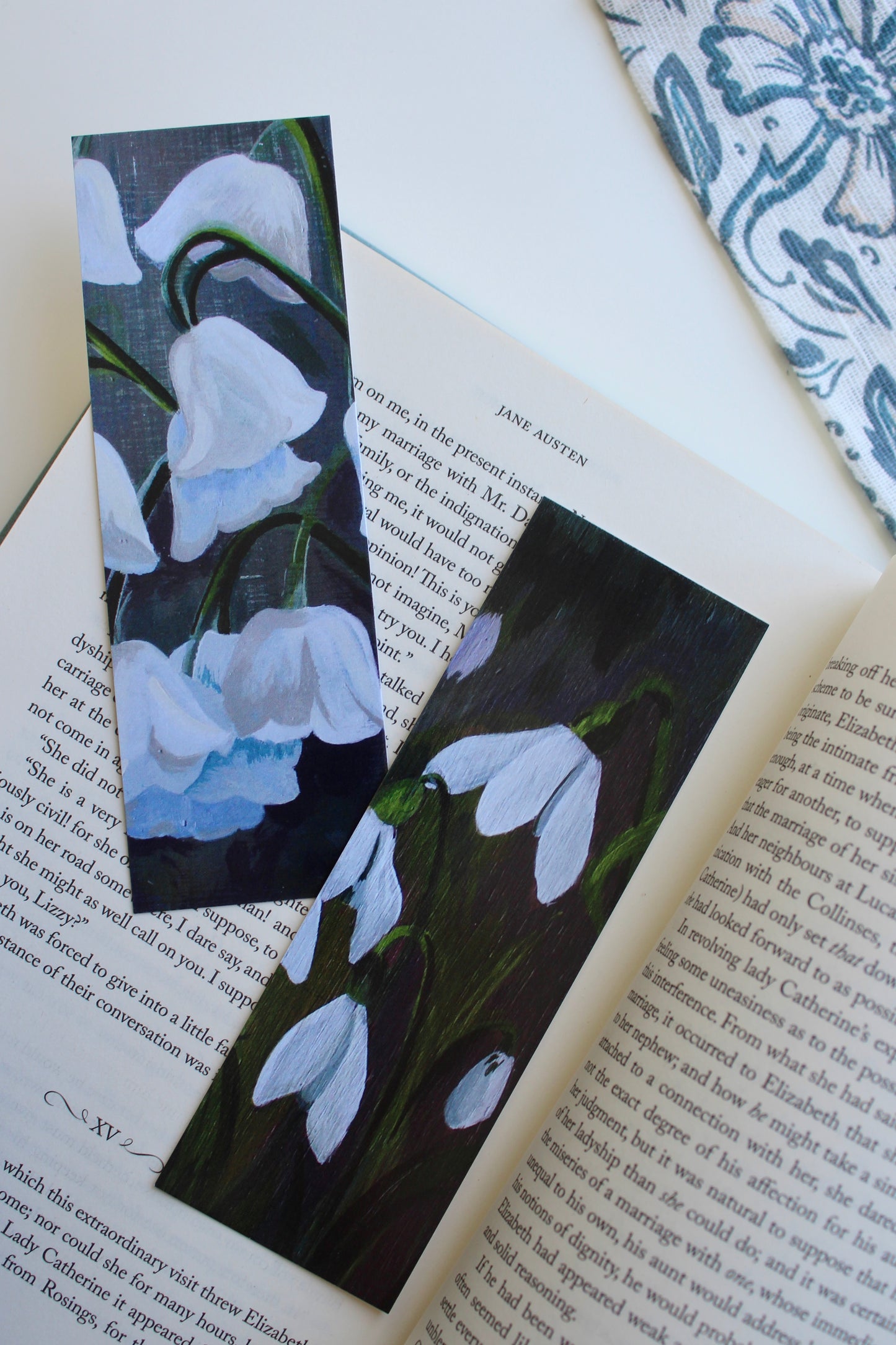 Snowdrop Flower Art Print Bookmark by Welsh Artist