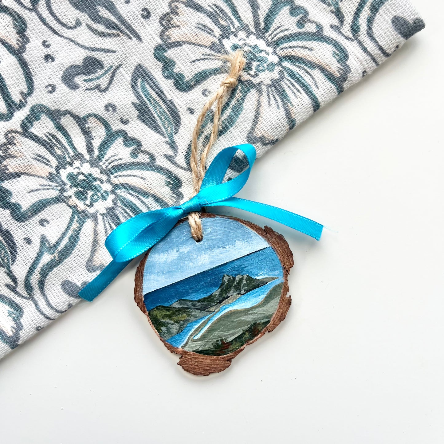 Three Cliffs Bay, Gower. Hand-Painted Wood Slice