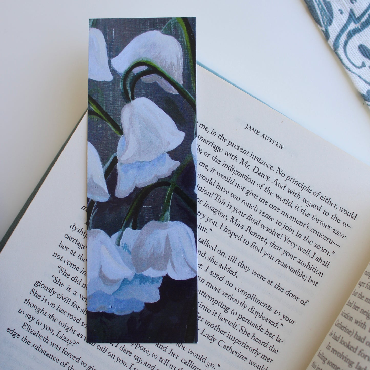 Lilly of the Valley May Birth Month flower Art Print - Bookmark by Welsh Artist