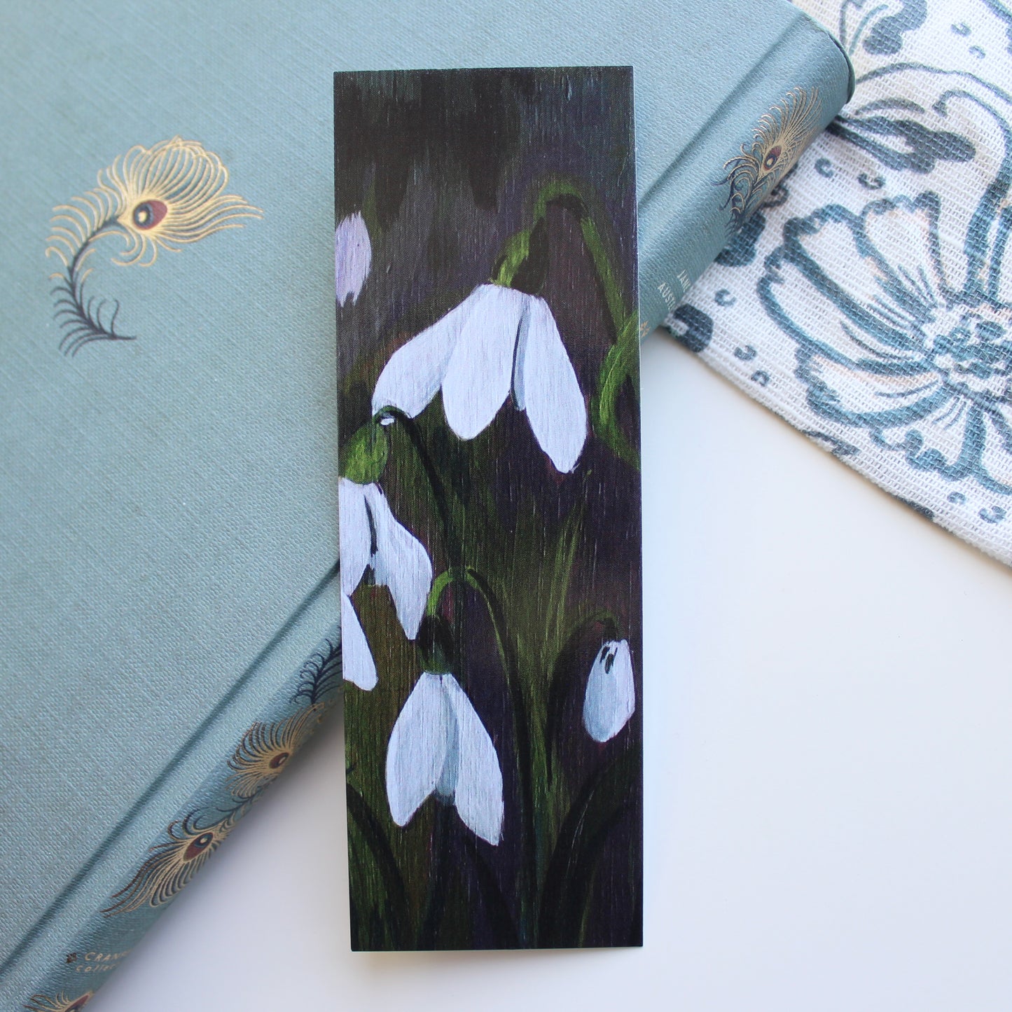 Snowdrop Flower Art Print Bookmark by Welsh Artist