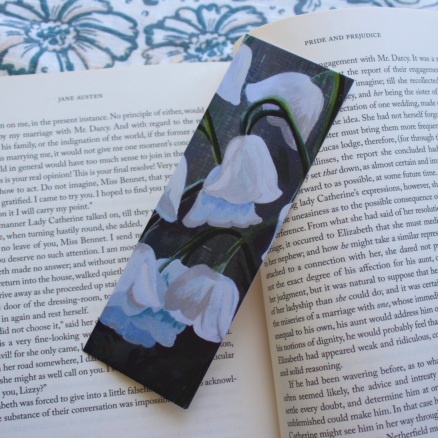 Lilly of the Valley May Birth Month flower Art Print - Bookmark by Welsh Artist