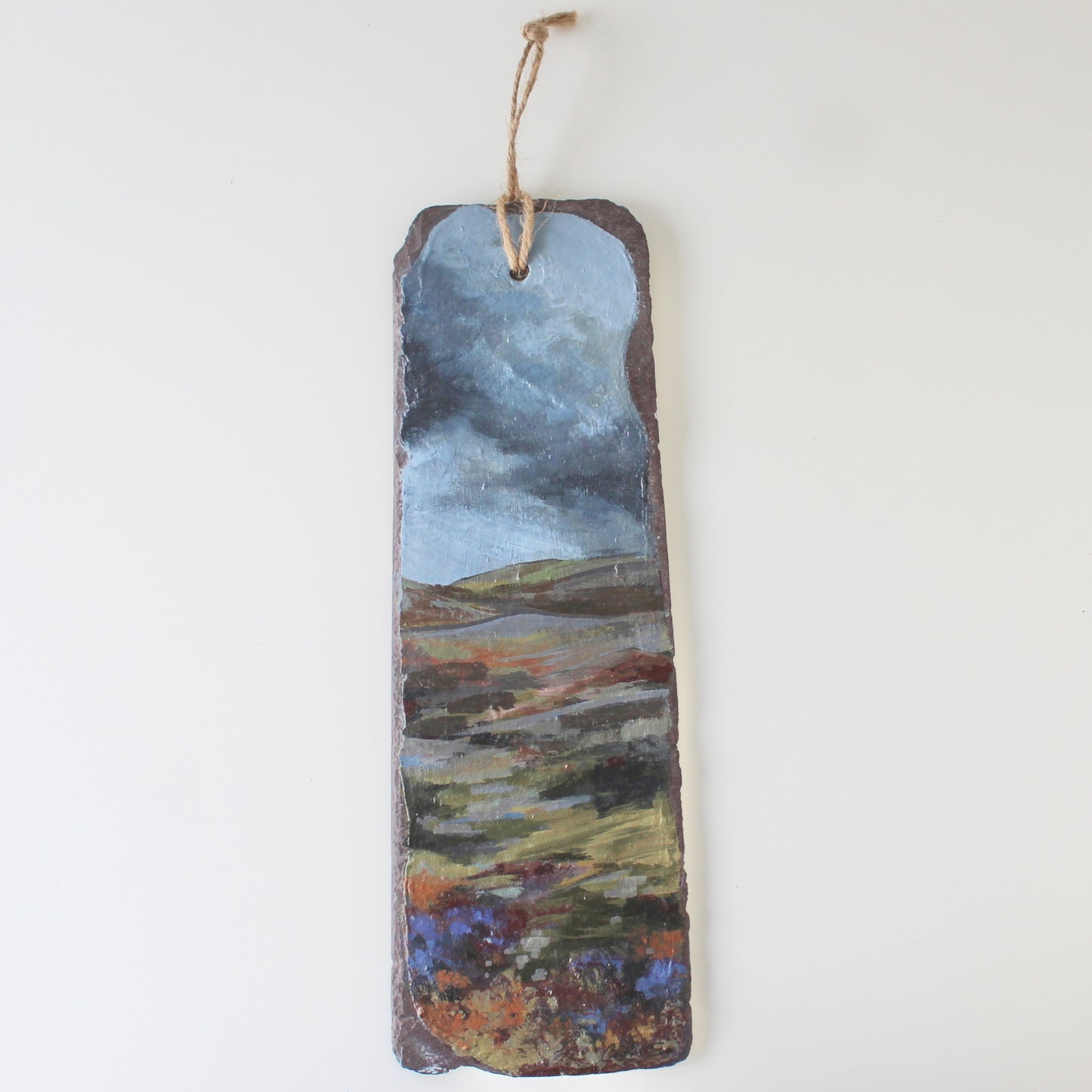 Clwydian Range, north-east Wales. Original acrylic painting on Welsh slate.