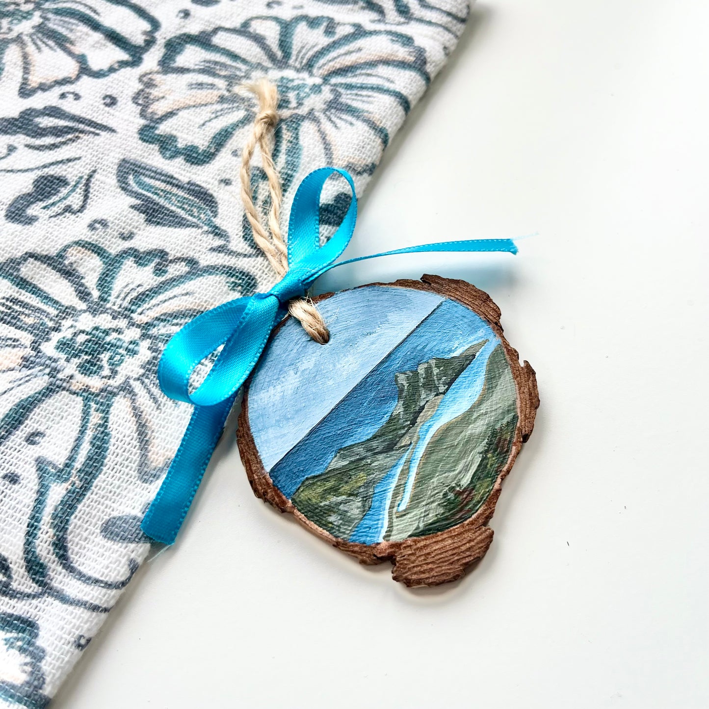 Three Cliffs Bay, Gower. Hand-Painted Wood Slice