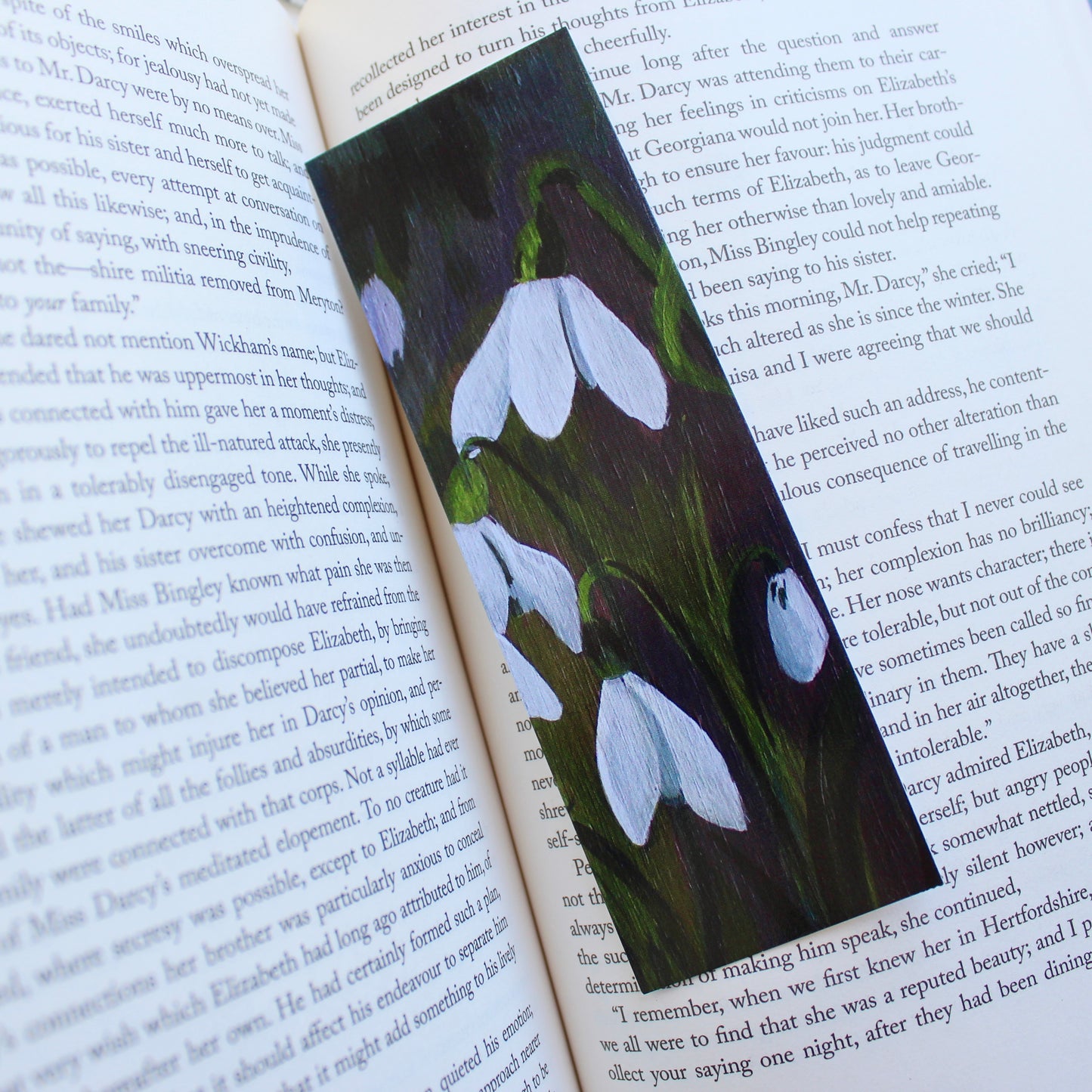 Snowdrop Flower Art Print Bookmark by Welsh Artist