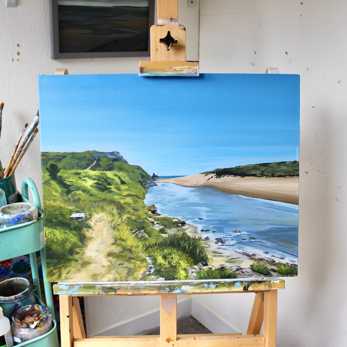 Broad Haven South Beach, Pembrokeshire – Original Acrylic Painting on Canvas Board (50 x 40.5 cm / 19.7 x 16 in)