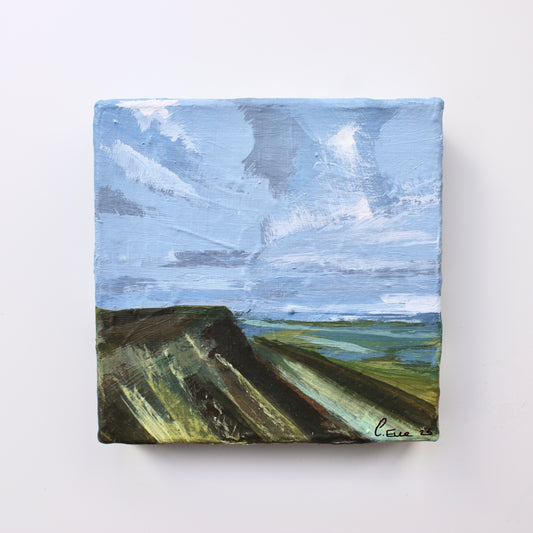 Llyn y Fan Fach & Picws Du, Black Mountain . Original Acrylic Painting on 4x4 inch Canvas