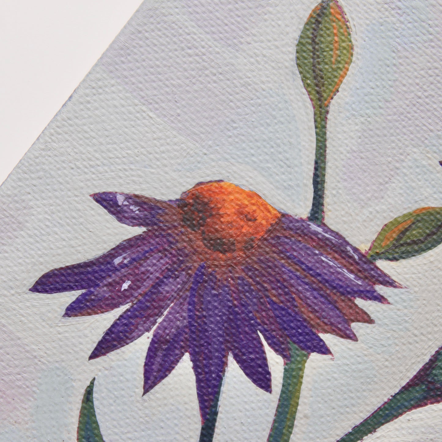 Purple Aster, September birth month, original canvas board painting. 5X7 inches.