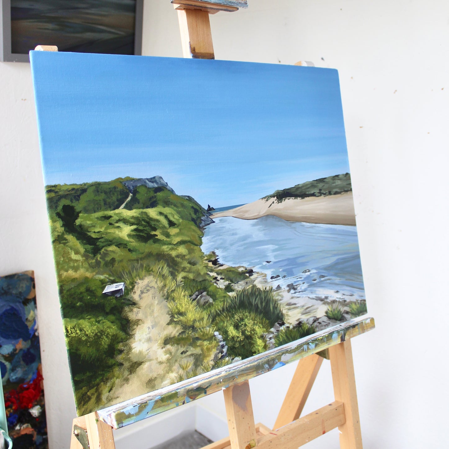 Broad Haven South Beach, Pembrokeshire – Original Acrylic Painting on Canvas Board (50 x 40.5 cm / 19.7 x 16 in)