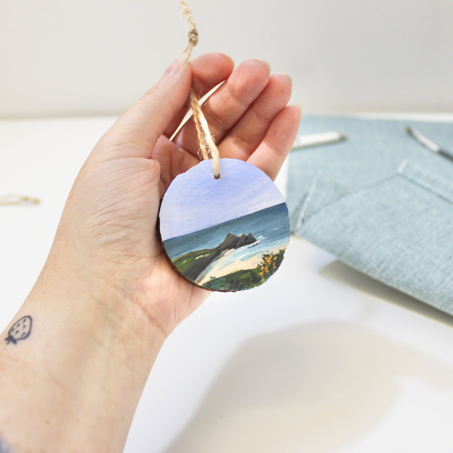 Three Cliffs Bay, Swansea, Wooden hanging decoration