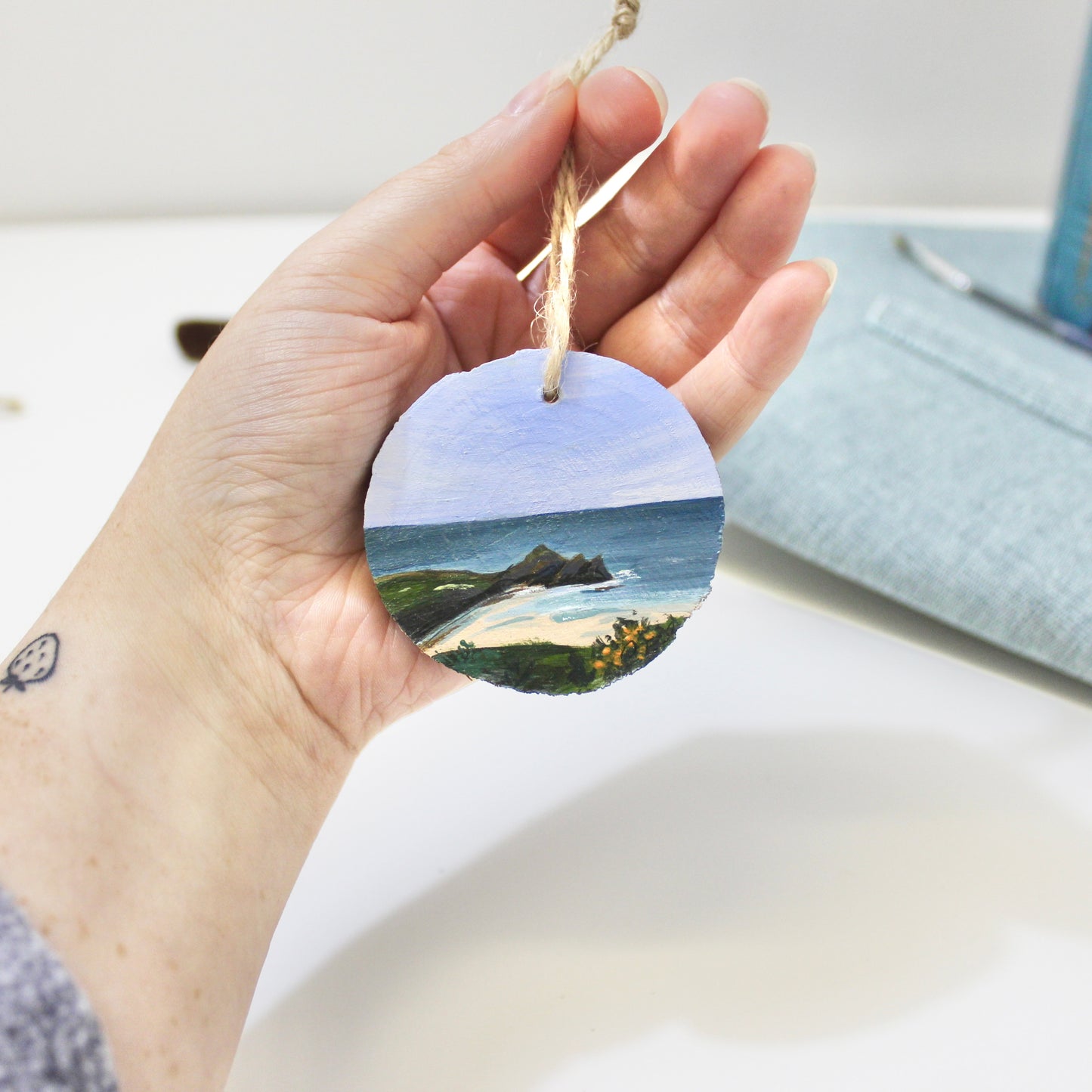 Three Cliffs Bay, Swansea, Wooden hanging decoration