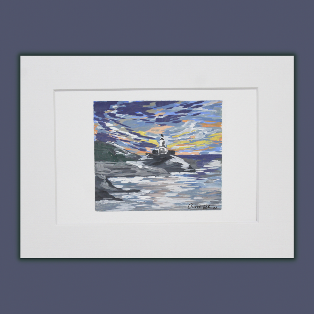 Mumbles lighthouse Bracelet Bay, original Swansea artwork.