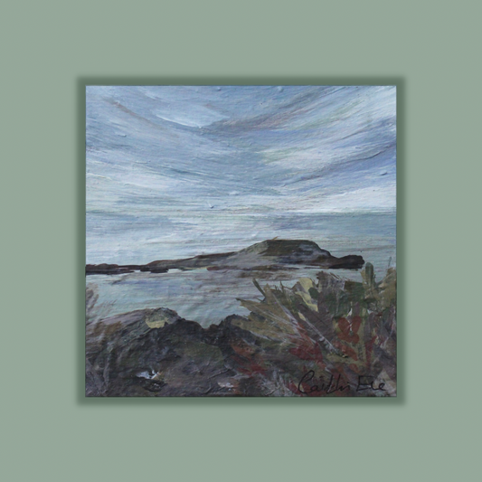 Worms Head Roshili, original Gower painting on canvas.