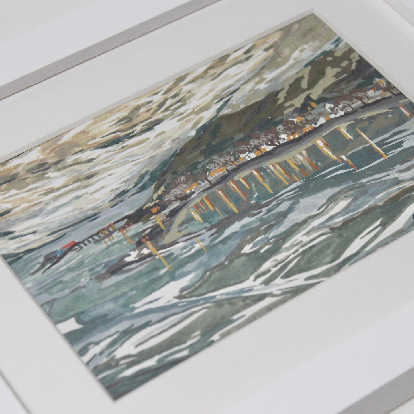 Mumbles at sunset framed original Swansea painting.