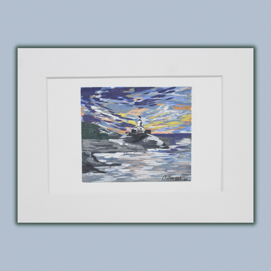 Mumbles lighthouse Bracelet Bay, original Swansea artwork.