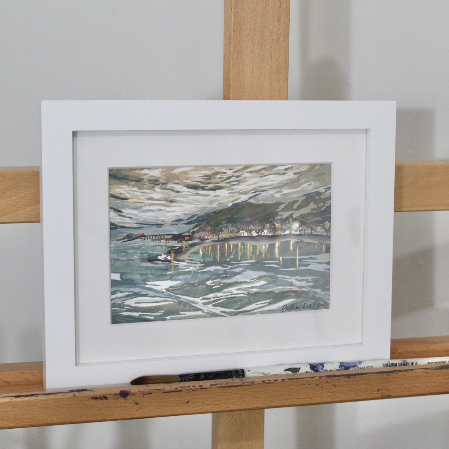 Mumbles at sunset framed original Swansea painting.